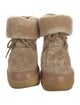 Montelliana Leather Faux Fur Trim Lace-Up Boots