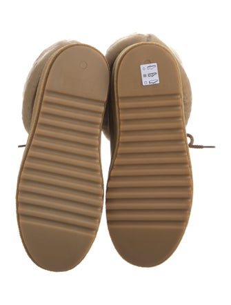 Montelliana Leather Faux Fur Trim Lace-Up Boots