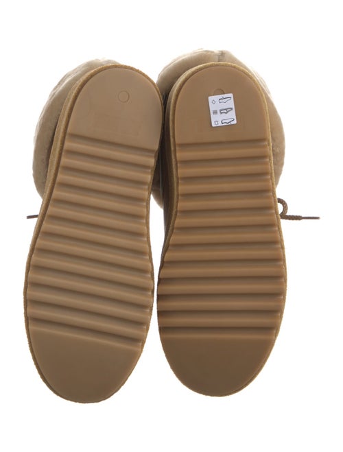 Montelliana Leather Faux Fur Trim Lace-Up Boots