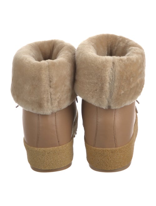 Montelliana Leather Faux Fur Trim Lace-Up Boots