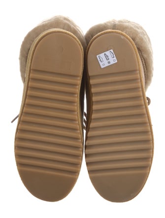 Montelliana Leather Faux Fur Trim Lace-Up Boots