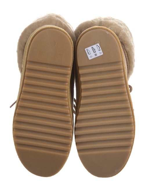 Montelliana Leather Faux Fur Trim Lace-Up Boots