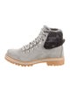 Montelliana Suede Faux Fur Trim Hiking Boots