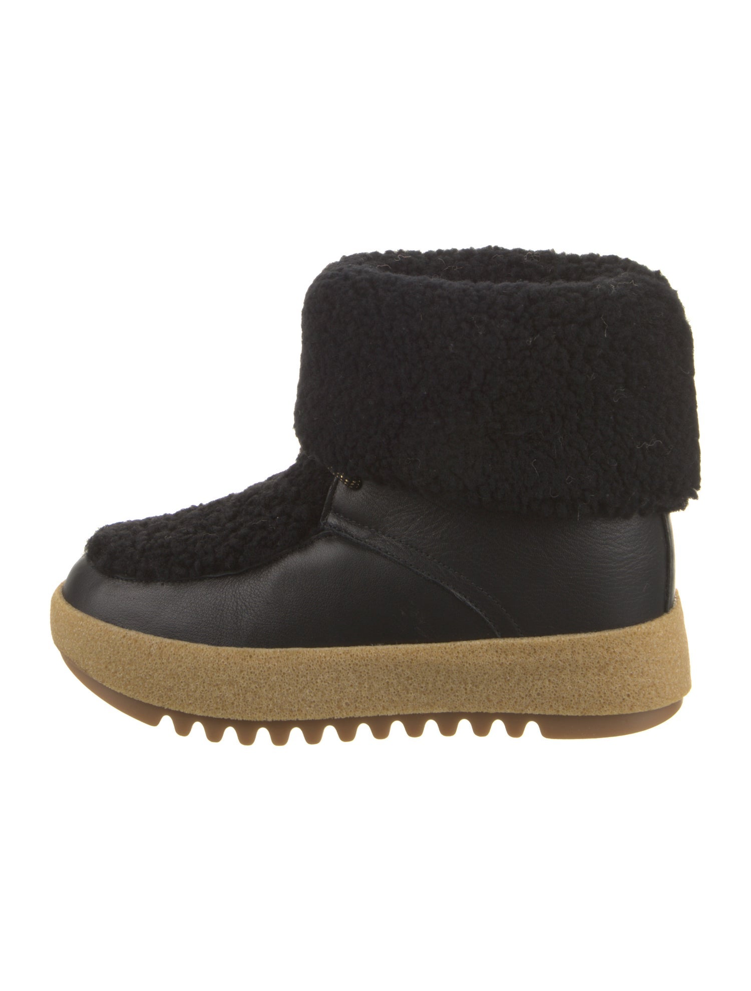 Montelliana Leather Faux Fur Trim Lace-Up Boots