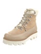 Montelliana Suede Faux Fur Trim Combat Boots