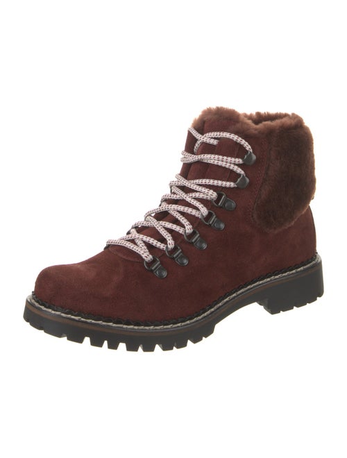 Montelliana Suede Colorblock Pattern Combat Boots