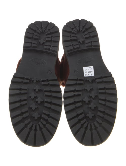 Montelliana Suede Colorblock Pattern Combat Boots