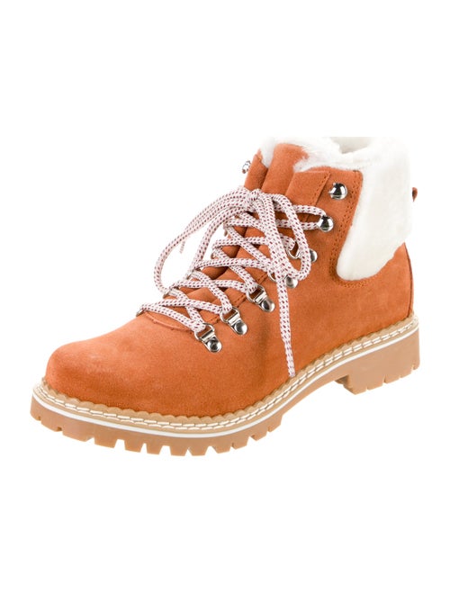 Montelliana Suede Colorblock Pattern Lace-Up Boots