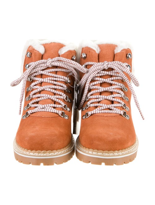 Montelliana Suede Colorblock Pattern Lace-Up Boots