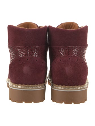 Montelliana Suede Printed Lace-Up Boots