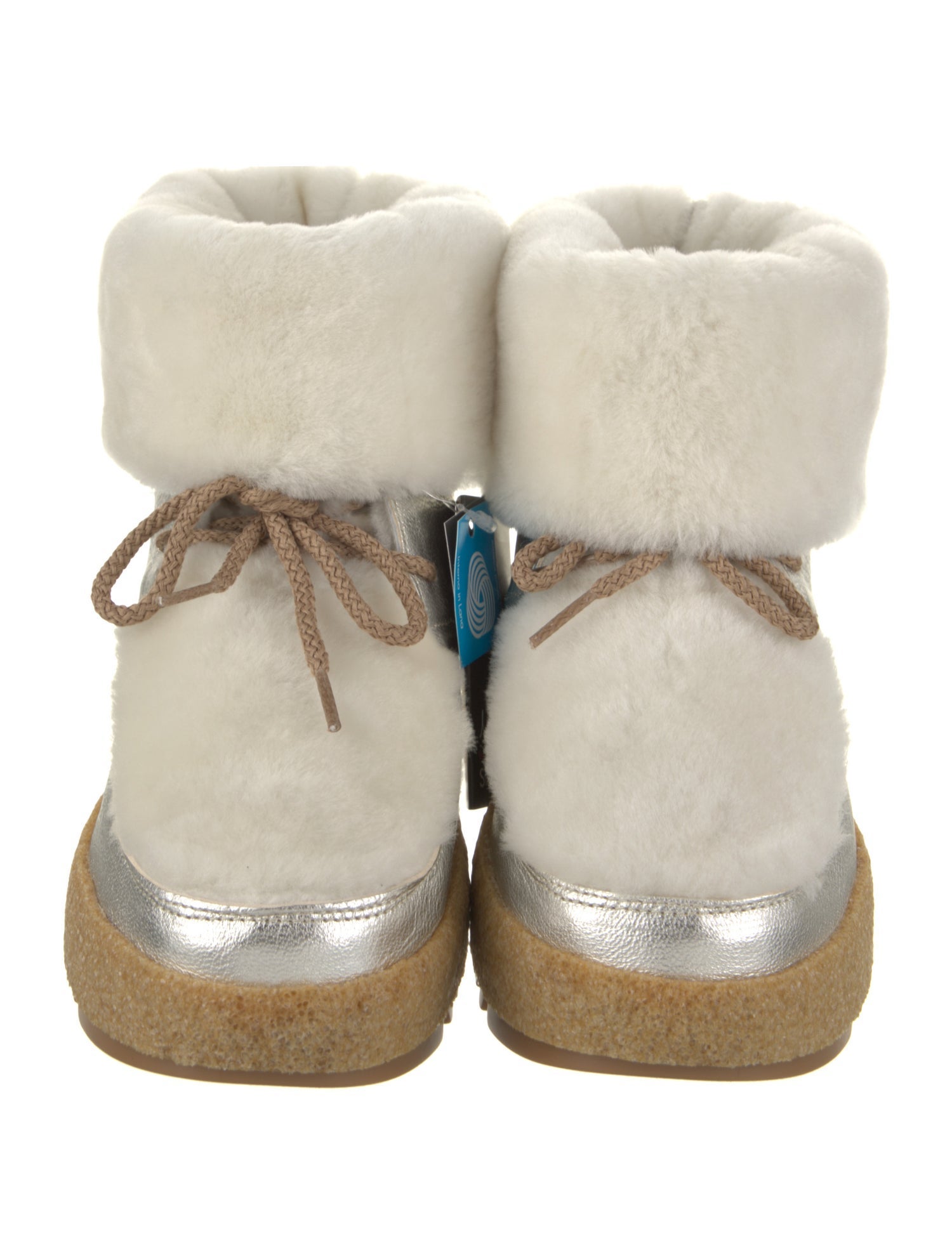 Montelliana Leather Fur Trim Lace-Up Boots