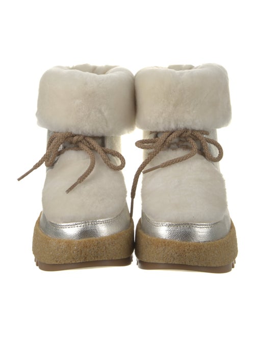 Montelliana Leather Faux Fur Trim Lace-Up Boots