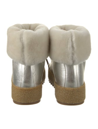 Montelliana Leather Faux Fur Trim Lace-Up Boots