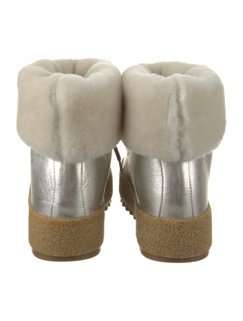 Montelliana Leather Faux Fur Trim Lace-Up Boots