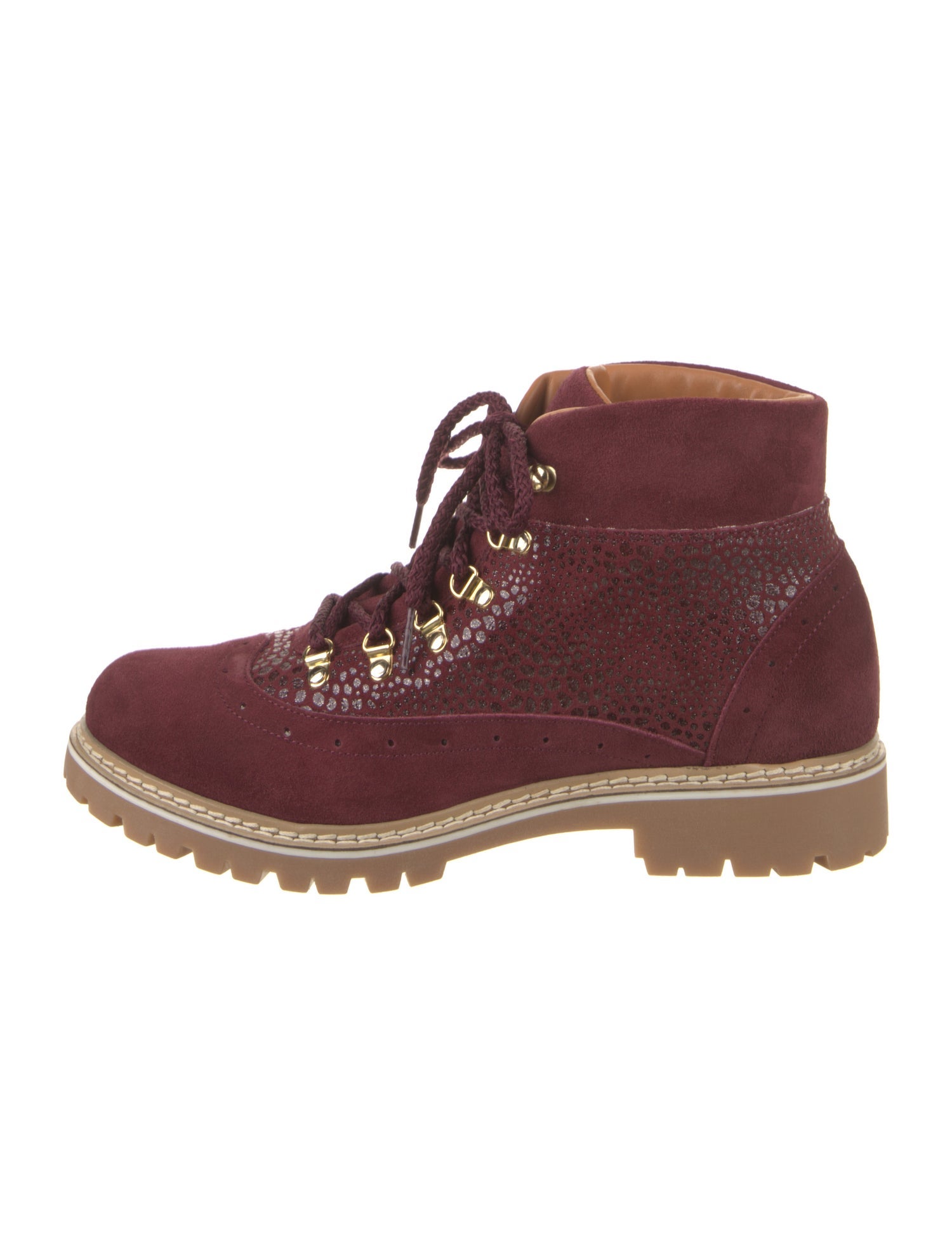 Montelliana Suede Glitter Accents Lace-Up Boots