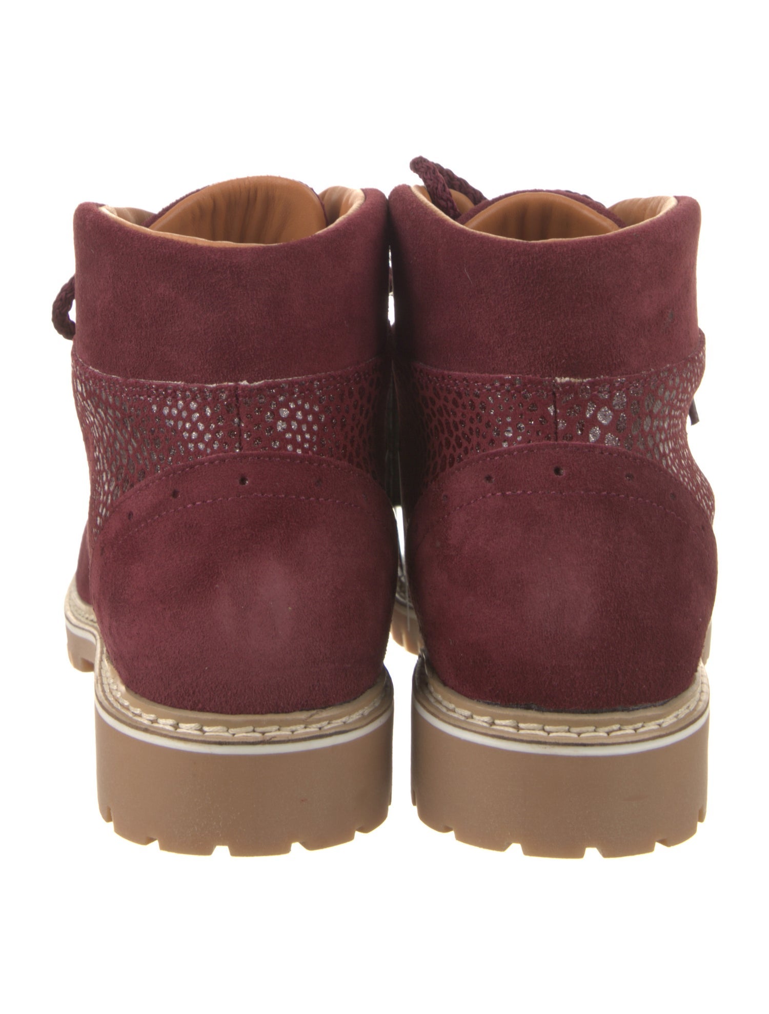 Montelliana Suede Glitter Accents Lace-Up Boots