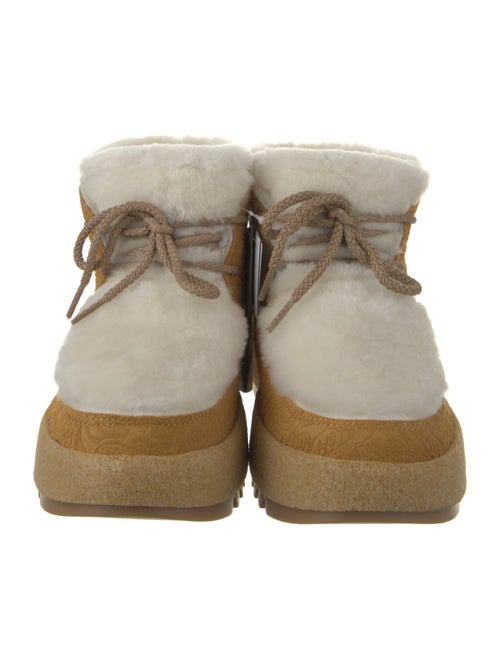 Montelliana Suede Colorblock Pattern Lace-Up Boots