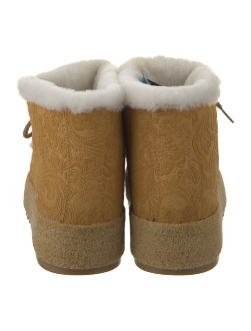 Montelliana Suede Faux Fur Trim Lace-Up Boots