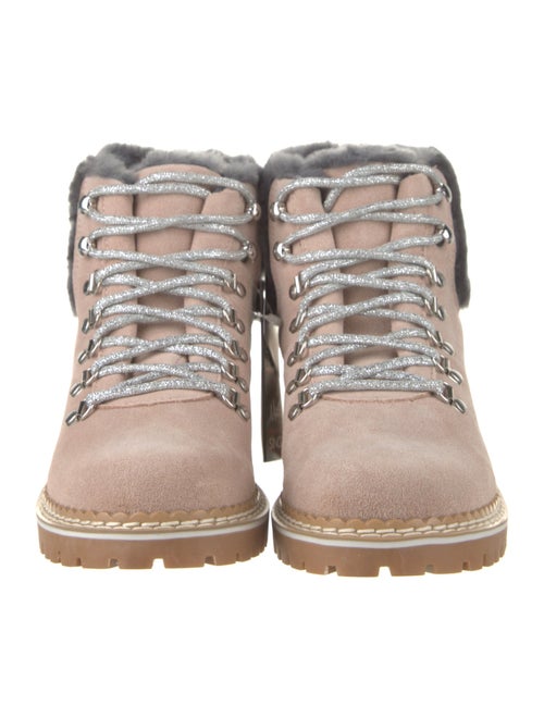 Montelliana Suede Colorblock Pattern Combat Boots