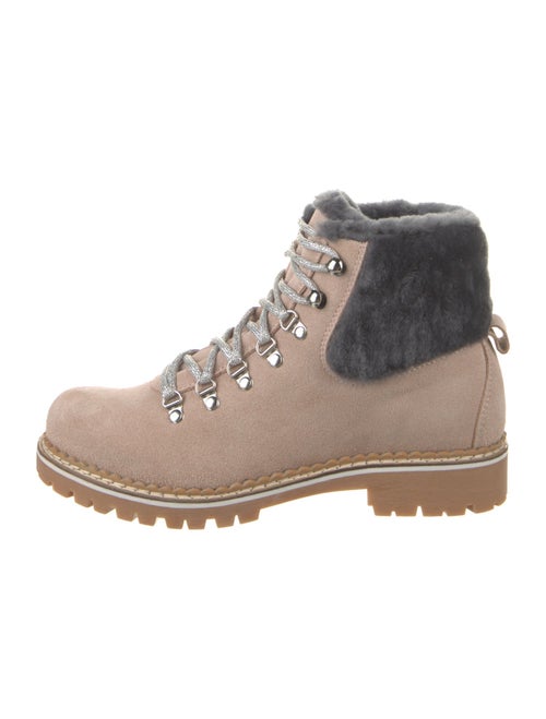 Montelliana Suede Colorblock Pattern Combat Boots