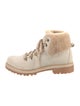 Montelliana Suede Faux Fur Trim Combat Boots