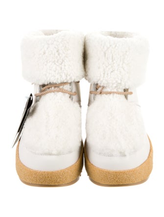 Montelliana Suede Fur Trim Lace-Up Boots