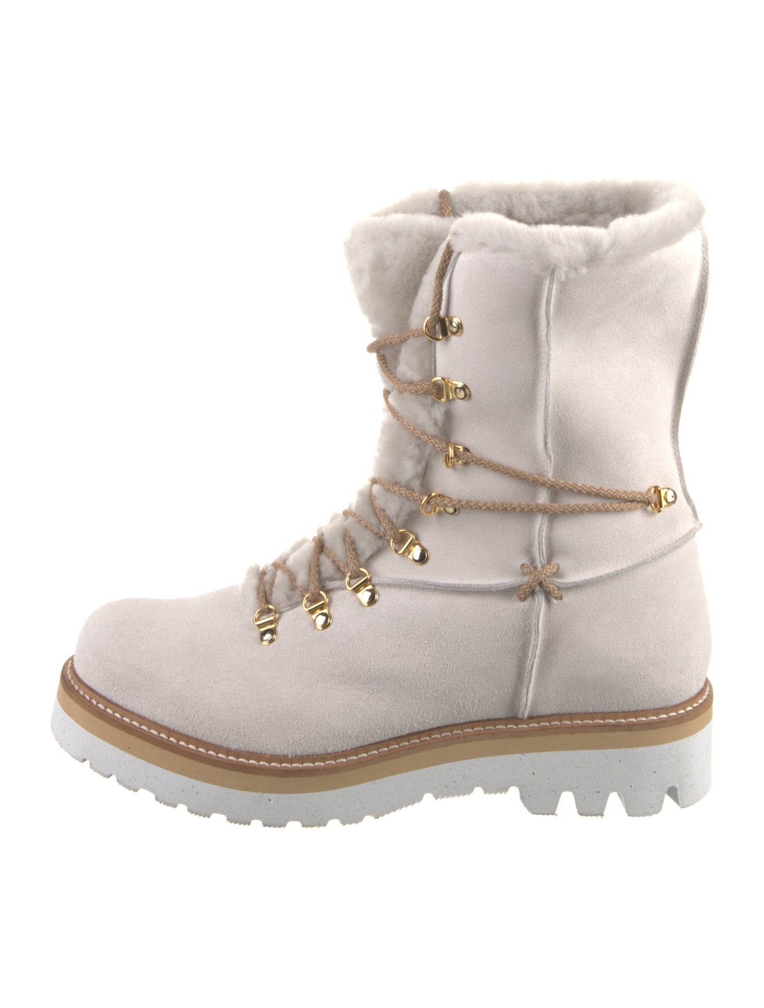 Montelliana Suede Colorblock Pattern Combat Boots