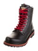 Montelliana Leather Embroidered Accent Combat Boots