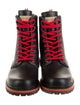 Montelliana Leather Embroidered Accent Combat Boots