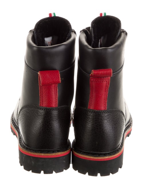 Montelliana Leather Embroidered Accent Combat Boots