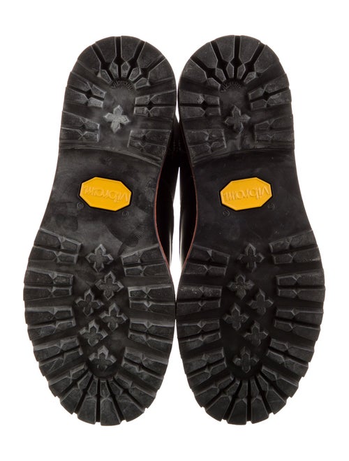 Montelliana Leather Embroidered Accent Combat Boots