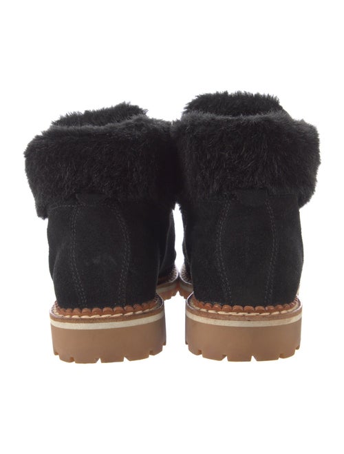 Montelliana Suede Fur Trim Lace-Up Boots