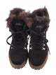 Montelliana Suede Fur Trim Combat Boots