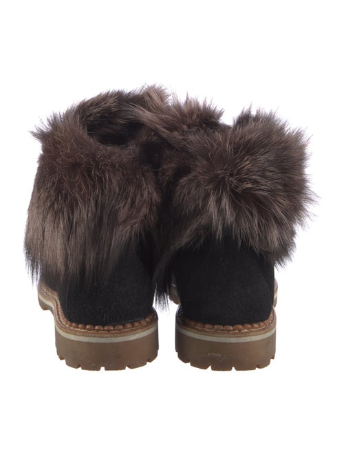 Montelliana Suede Fur Trim Combat Boots