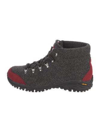 Montelliana Wool Colorblock Pattern Lace-Up Boots