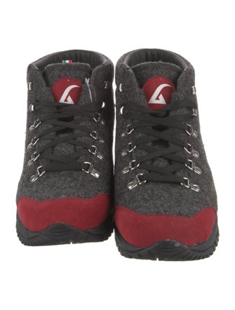 Montelliana Wool Colorblock Pattern Lace-Up Boots