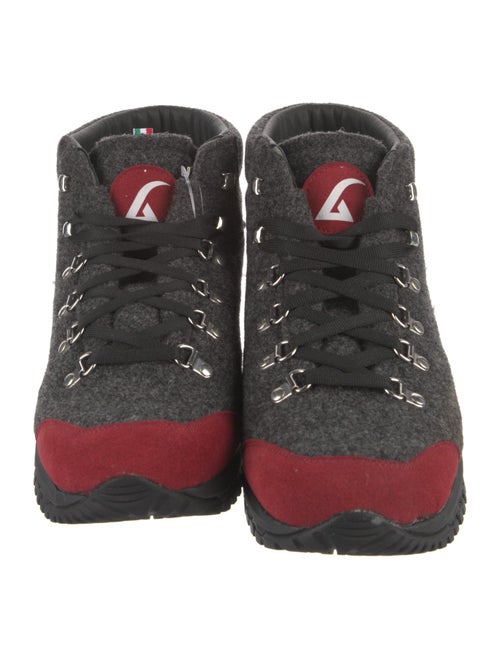 Montelliana Wool Colorblock Pattern Lace-Up Boots