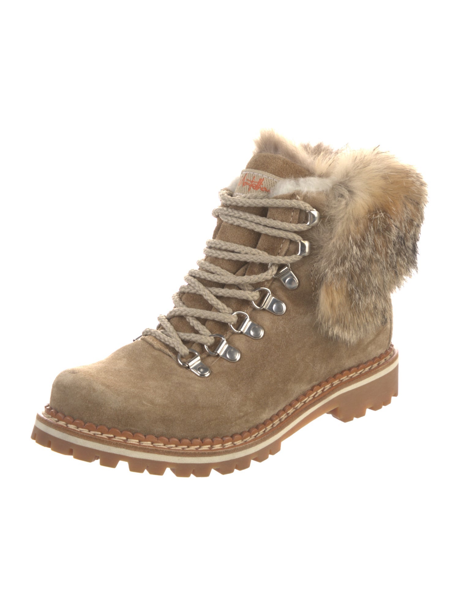 Montelliana Suede Striped Combat Boots