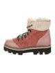 Montelliana Suede Colorblock Pattern Combat Boots