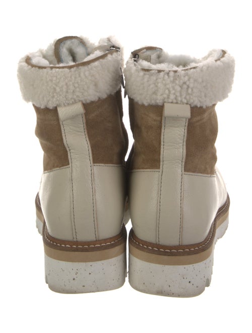 Montelliana Suede Colorblock Pattern Combat Boots