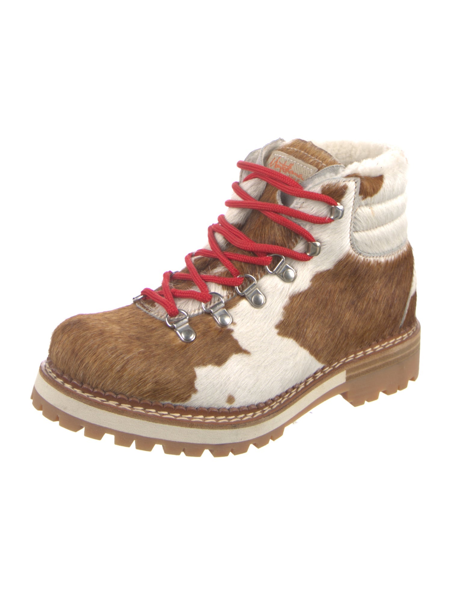 Montelliana Ponyhair Animal Print Hiking Boots