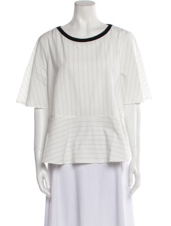 Purotatto Striped Scoop Neck T-Shirt