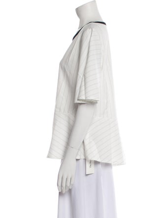 Purotatto Striped Scoop Neck T-Shirt