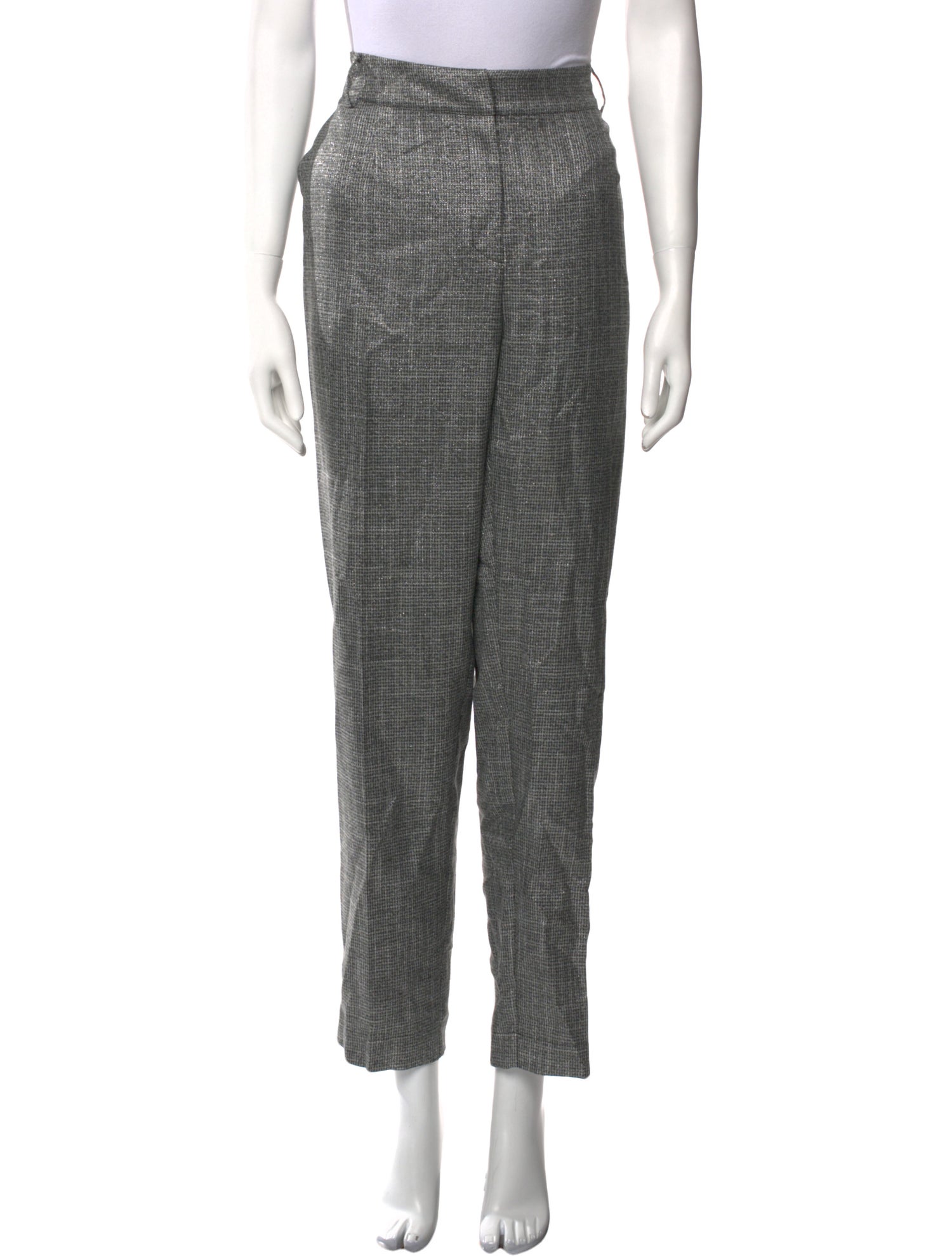 Purotatto Plaid Print Straight Leg Pants