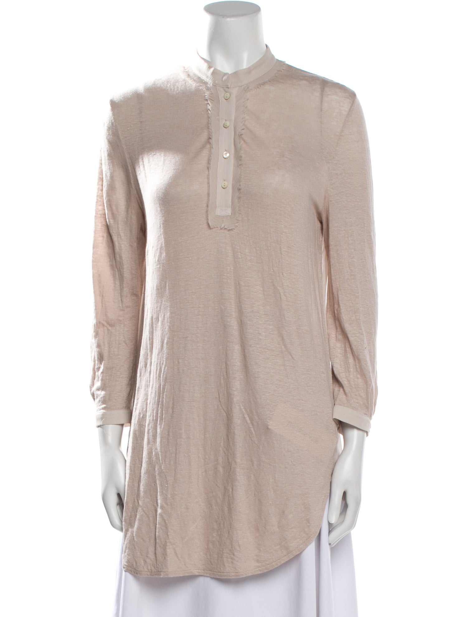 Purotatto Linen Mock Neck Tunic