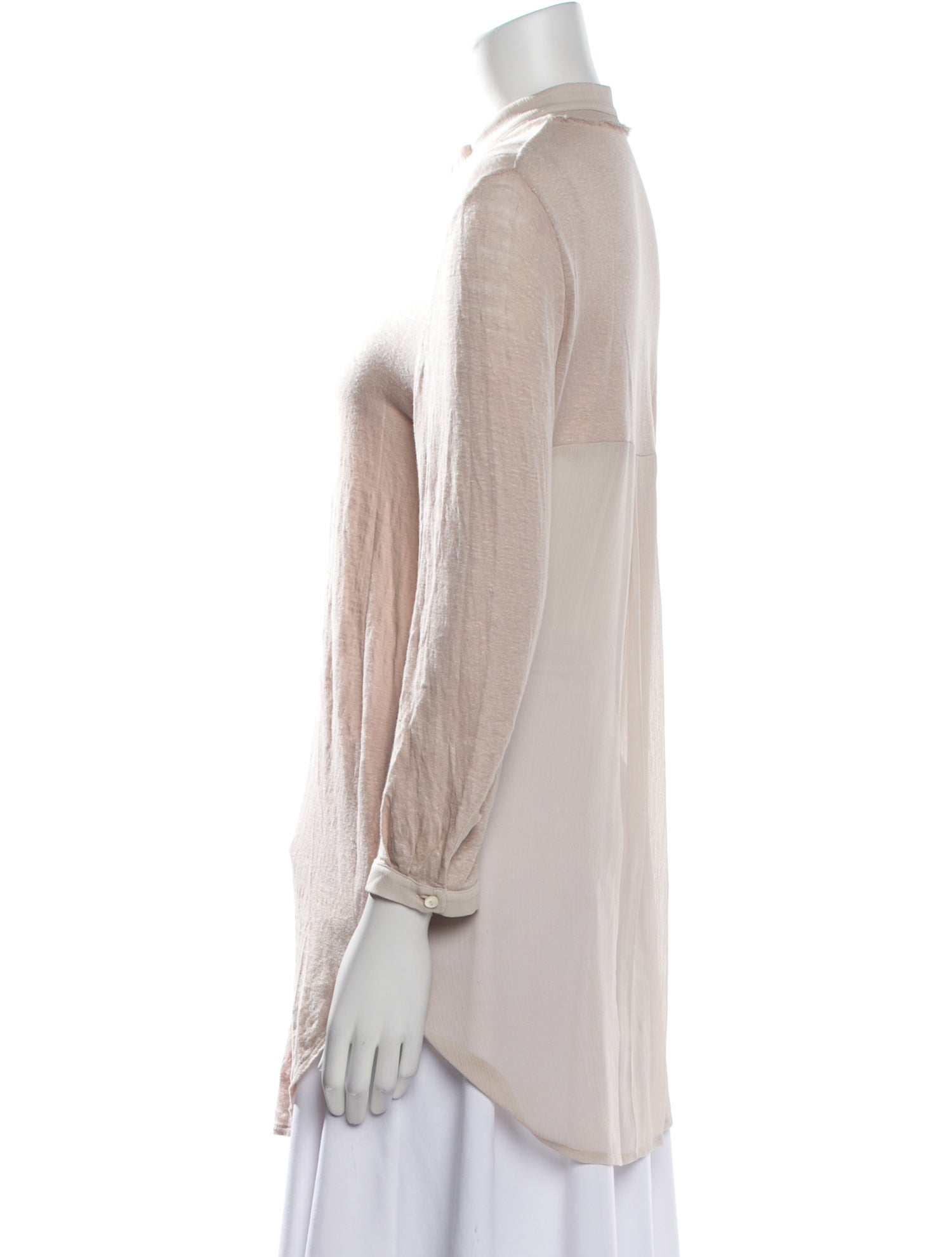 Purotatto Linen Mock Neck Tunic