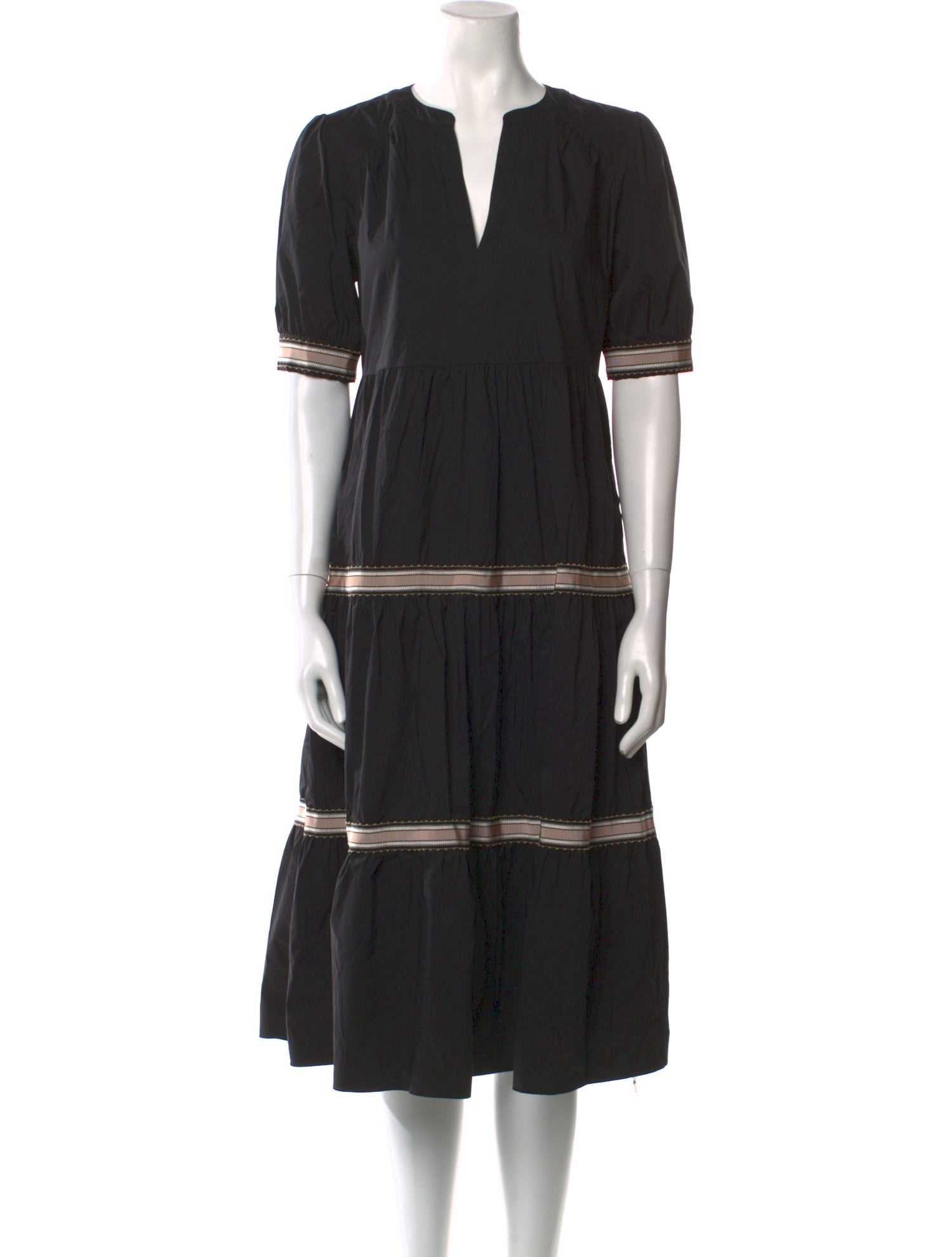 Purotatto V-Neck Midi Length Dress