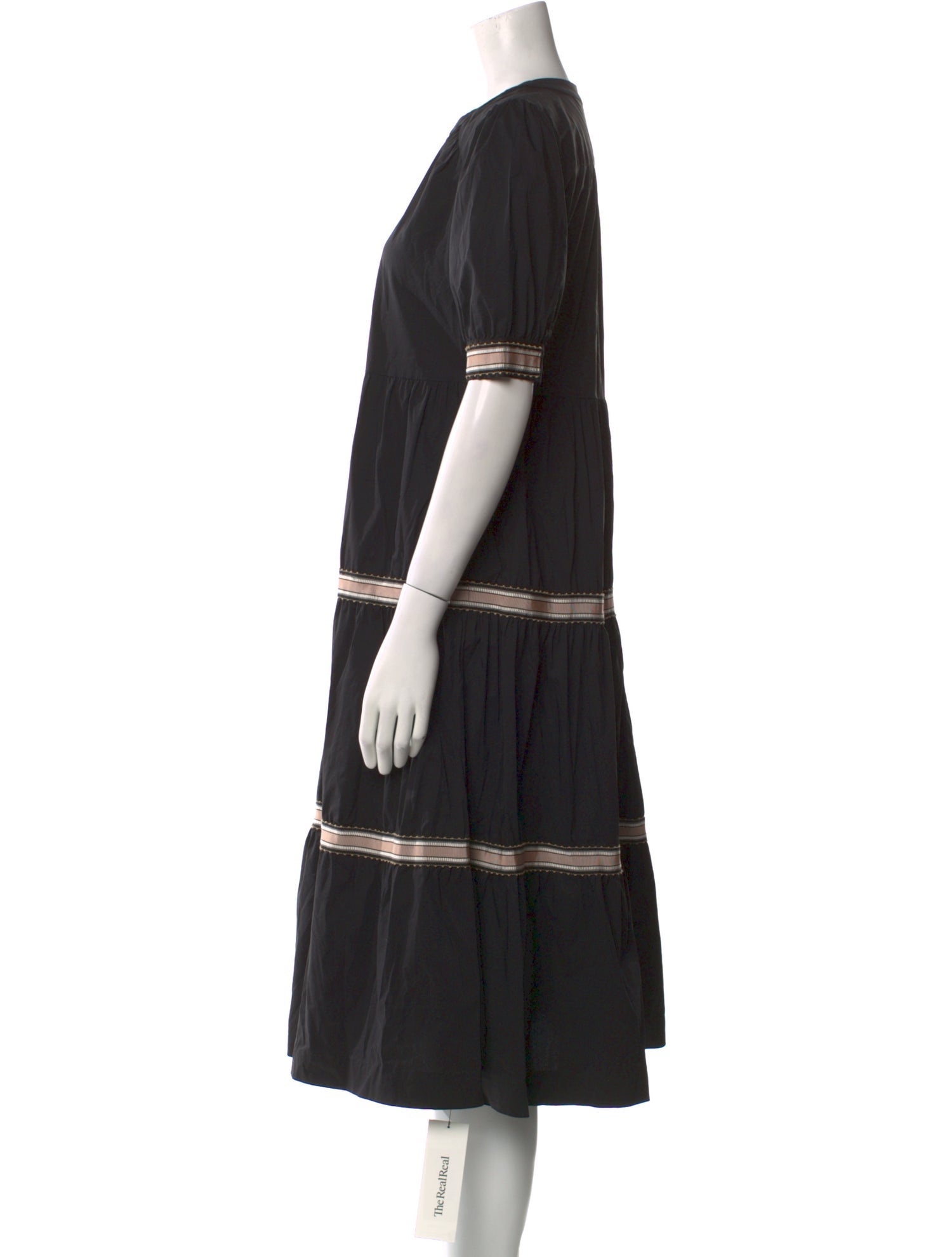 Purotatto V-Neck Midi Length Dress