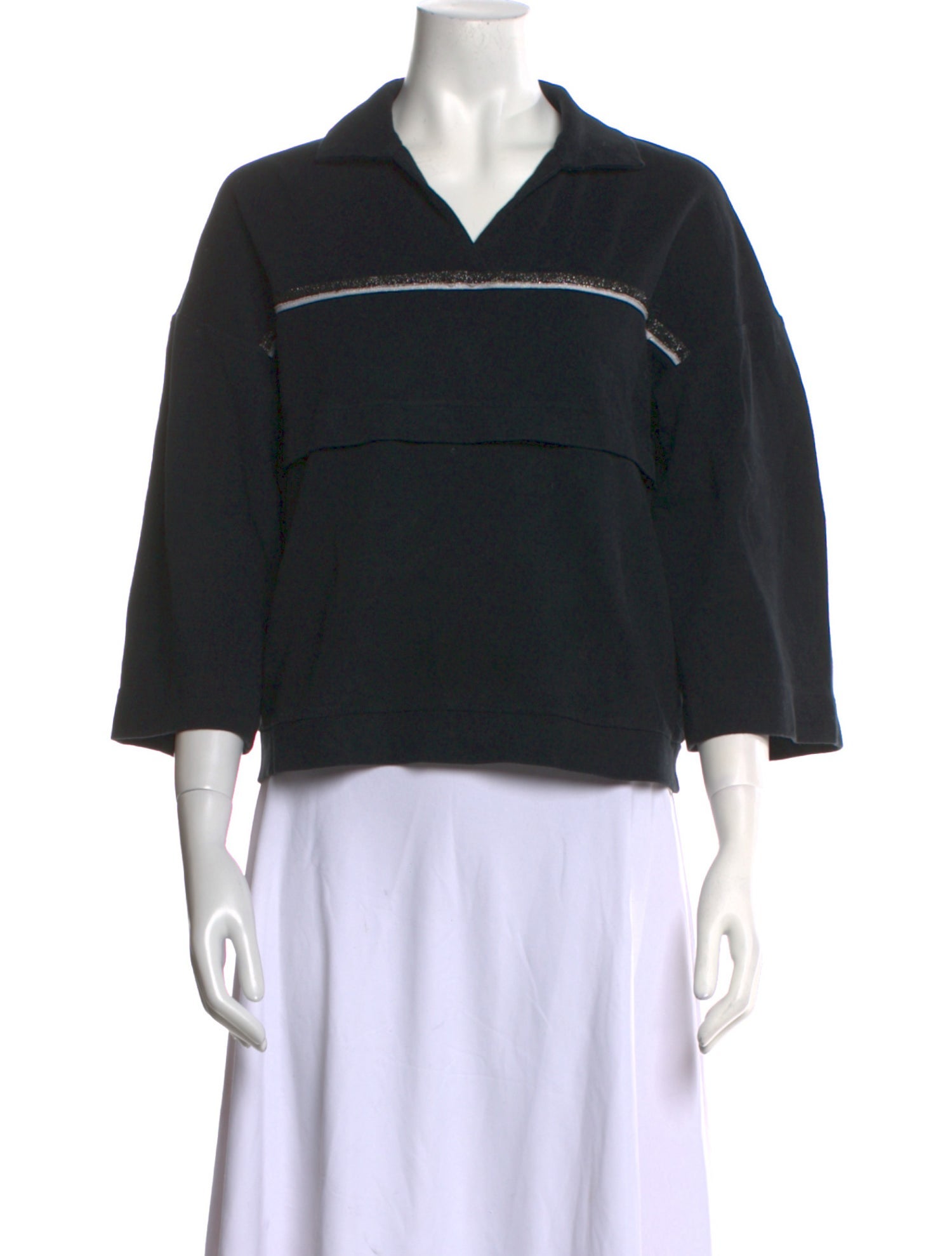 Purotatto V-Neck Three-Quarter Sleeve Sweatshirt