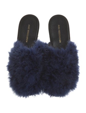 Avec Modération Feather Trim Mules